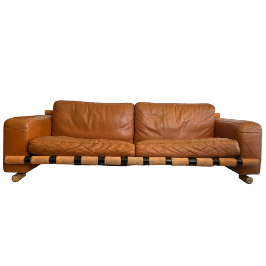 Carino Vintage 1970's Leather Sofa