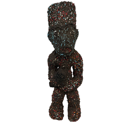 Beaded Tribal Art Bamileke Statue from Cameroon #7