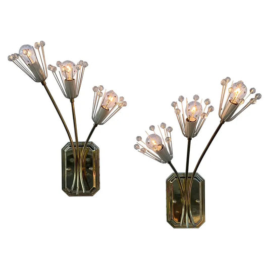 Emil Stejnar Snowflake Brass Sconces
