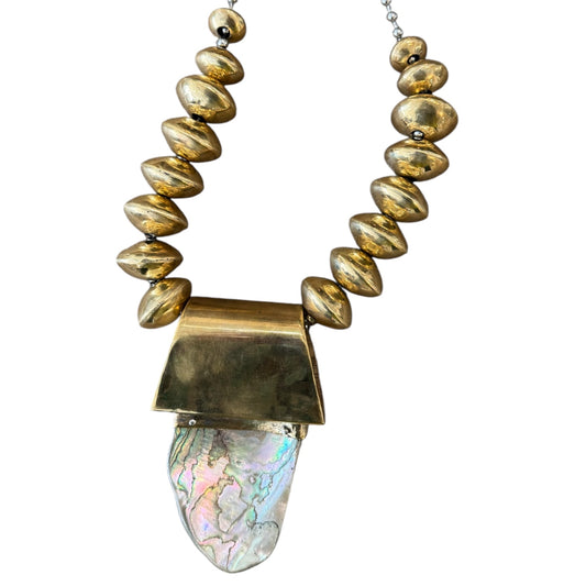 Abalone Shell & Brass Necklace