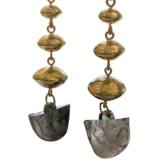 Abalone Shell & Brass Earrings