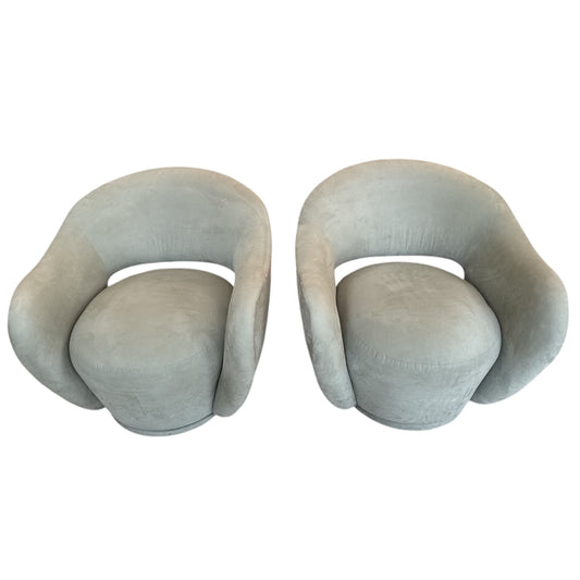 Rare Pair of Post Modern Swivel Chairs Vladimir Kagan for Directional 1999