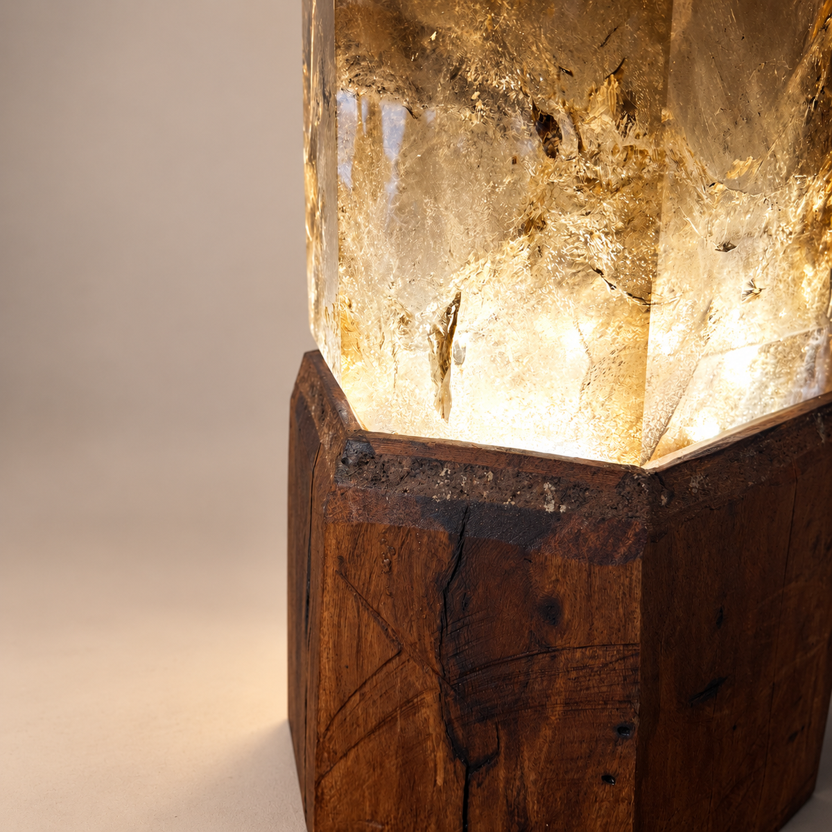 Large Smoky Quartz Generator with Lamp