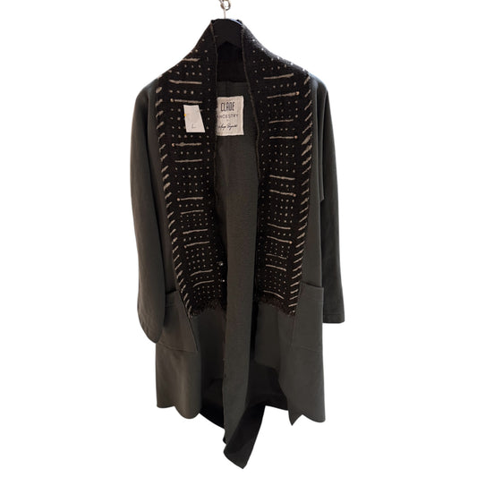 Ancestry Knit Coat w/ Mudcloth Collar (L)