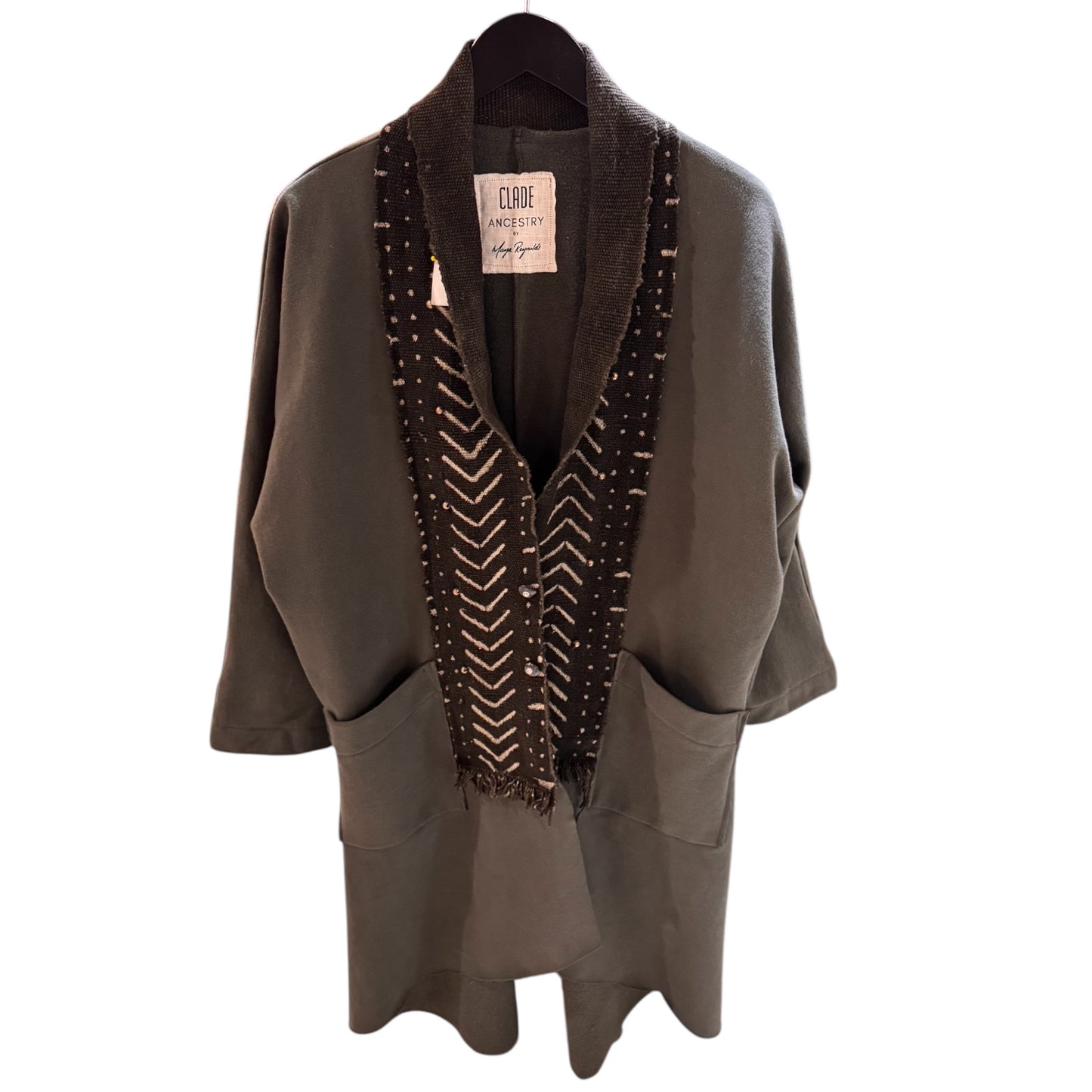 Ancestry Knit Coat w/ Mudcloth Collar (M)