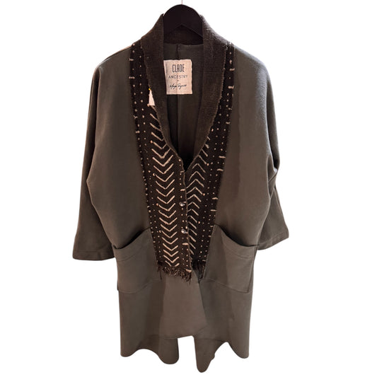 Ancestry Knit Coat w/ Mudcloth Collar (M)