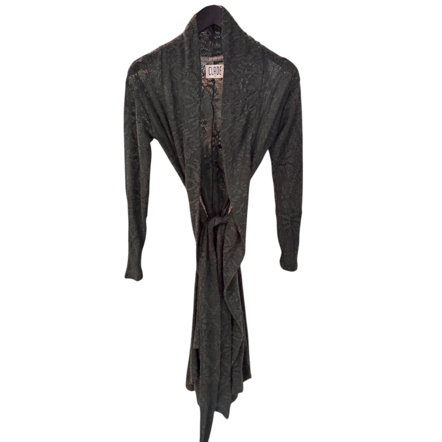 Peplum Sweater - Grey Lace Knit (M)
