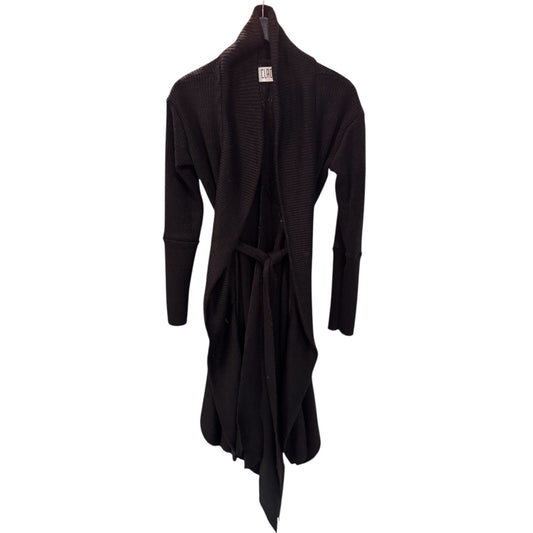 Peplum Sweater, Black heavy rib knit (L)