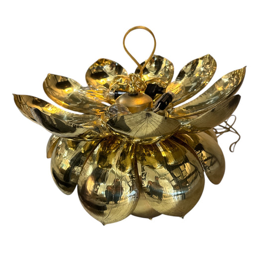 Large Brass Lotus Pendant Light