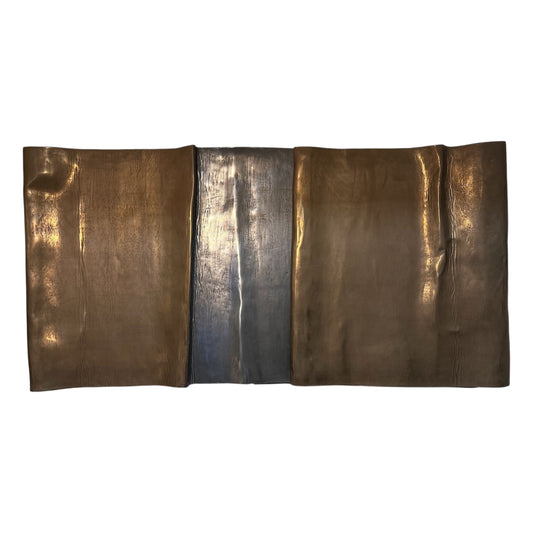 Large Frame Bronze and White Bronze Wall Hanging