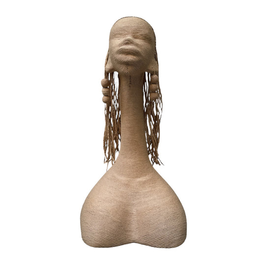 Woven Woman with Braids Sculpture