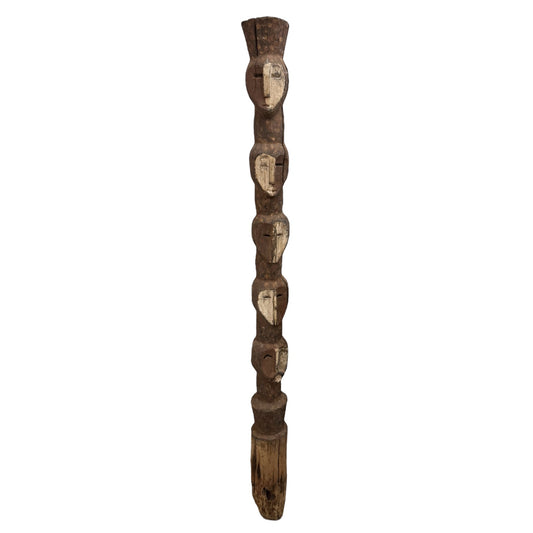 5 Head Wood Post from Congo