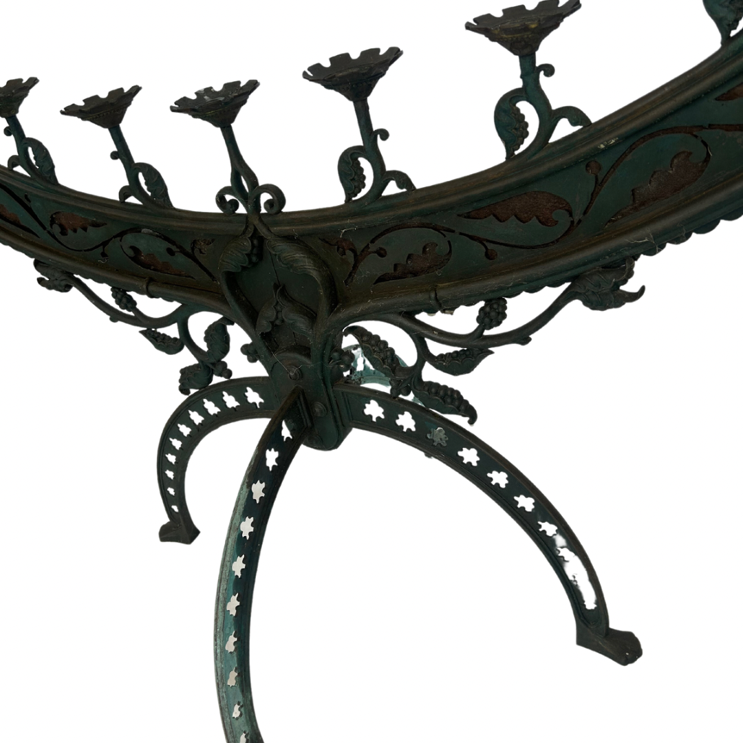Large Heavily Patinated Bronze Candelabra