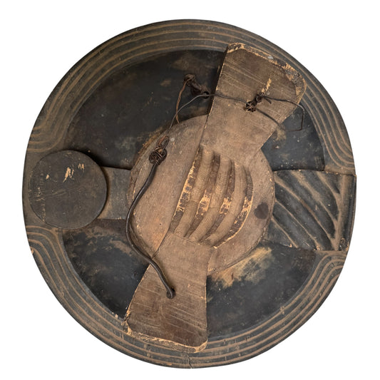 Large 60-80 Year Old Wood Nigerian Bowl w/ Lid