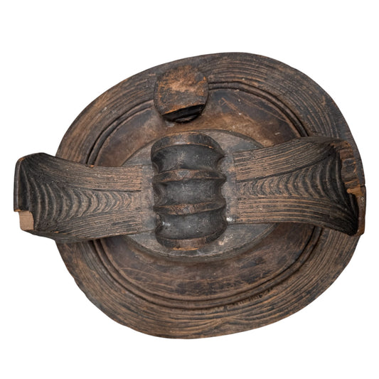 Small Wood Nigerian Bowl w/ Lid