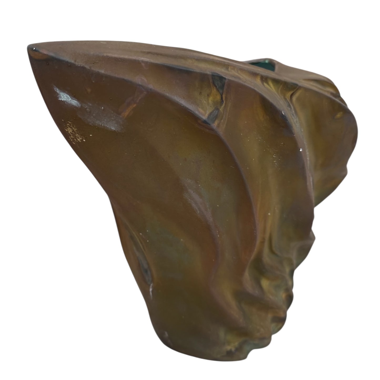 1980s Tony Evans Sculptural Art Raku Pottery Vase