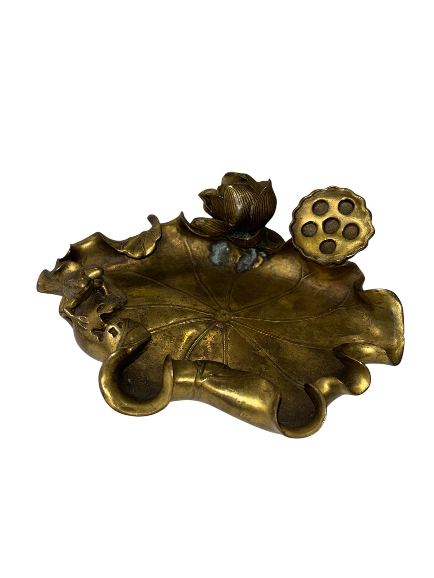 Lotus and Frog Accent Ashtray