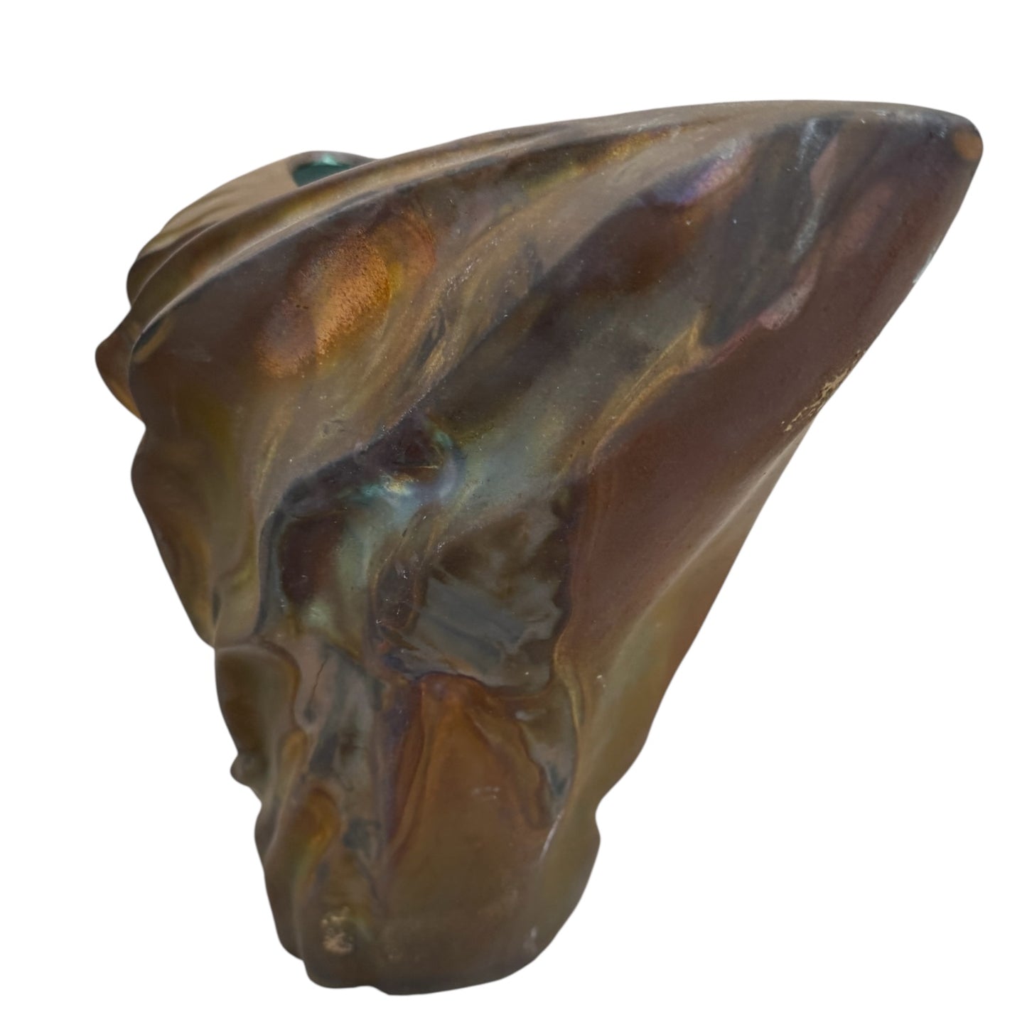 1980s Tony Evans Sculptural Art Raku Pottery Vase