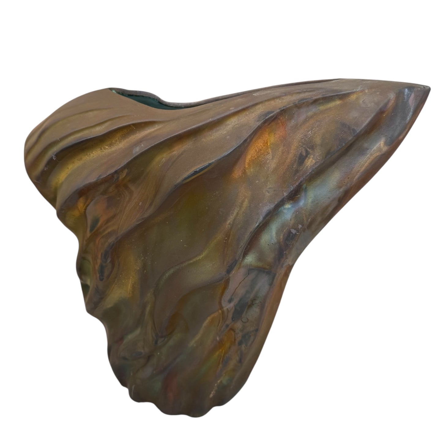 1980s Tony Evans Sculptural Art Raku Pottery Vase