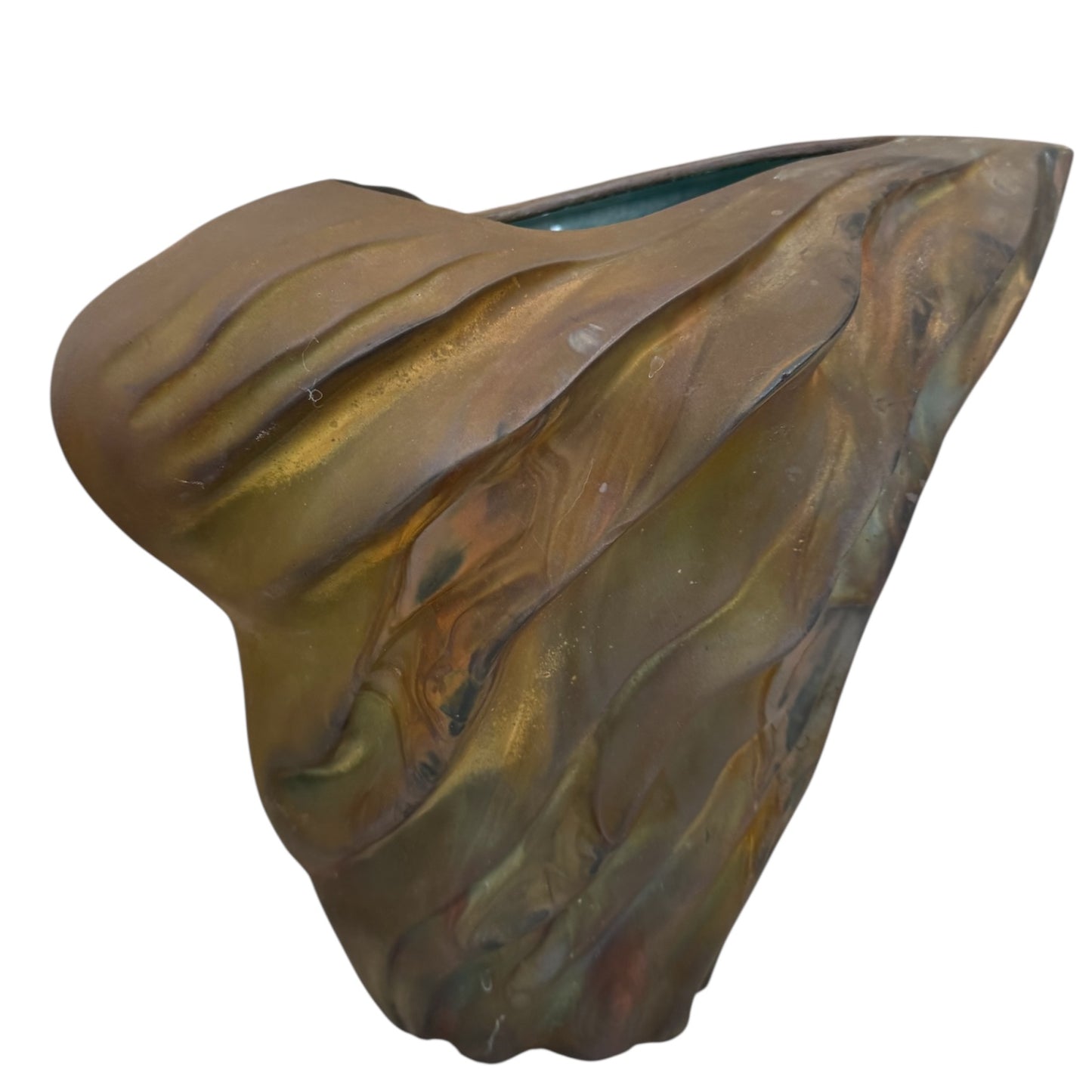 1980s Tony Evans Sculptural Art Raku Pottery Vase