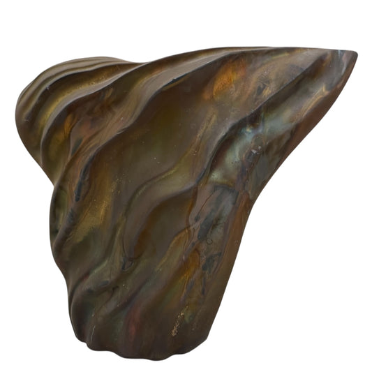 1980s Tony Evans Sculptural Art Raku Pottery Vase