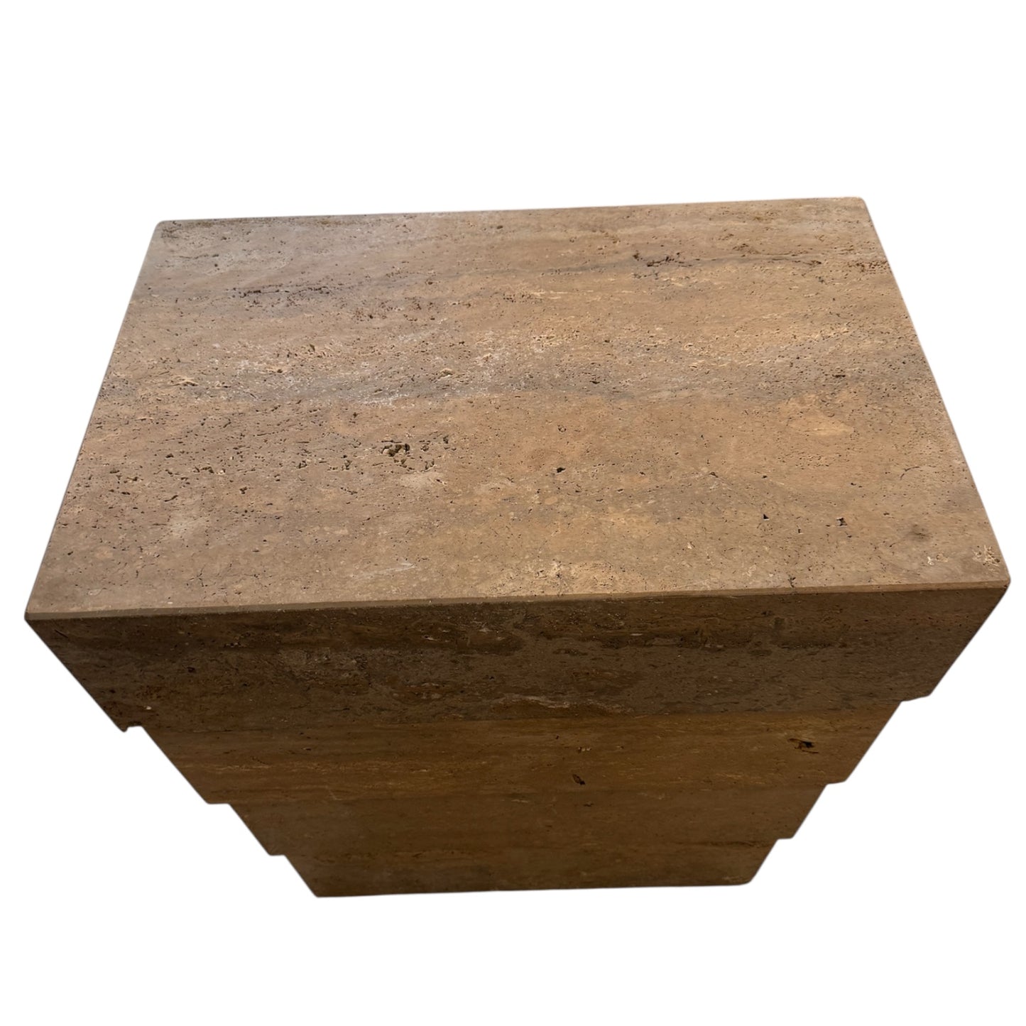 Travertine 4 Tier Table Pedestal - Dark