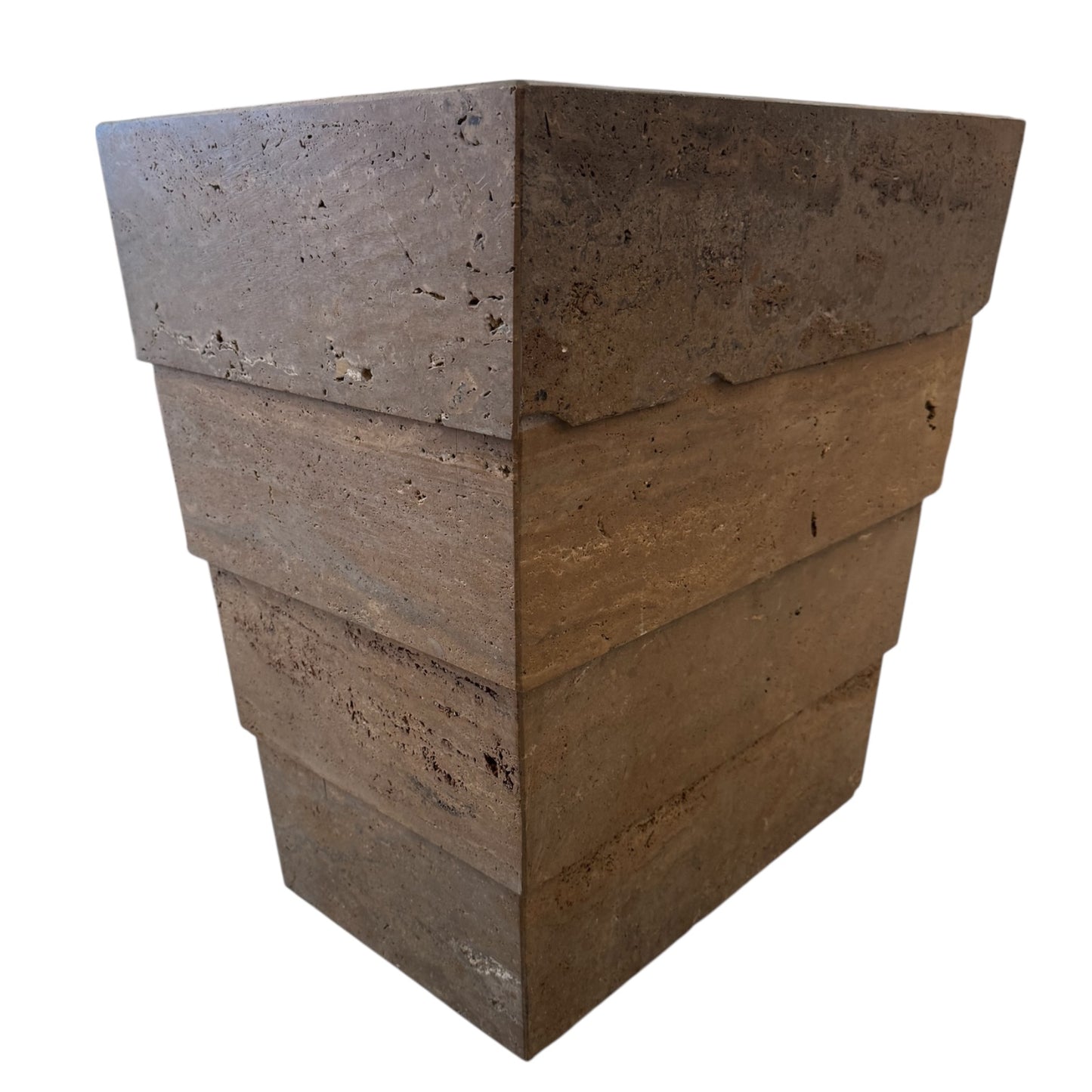 Travertine 4 Tier Table Pedestal - Dark