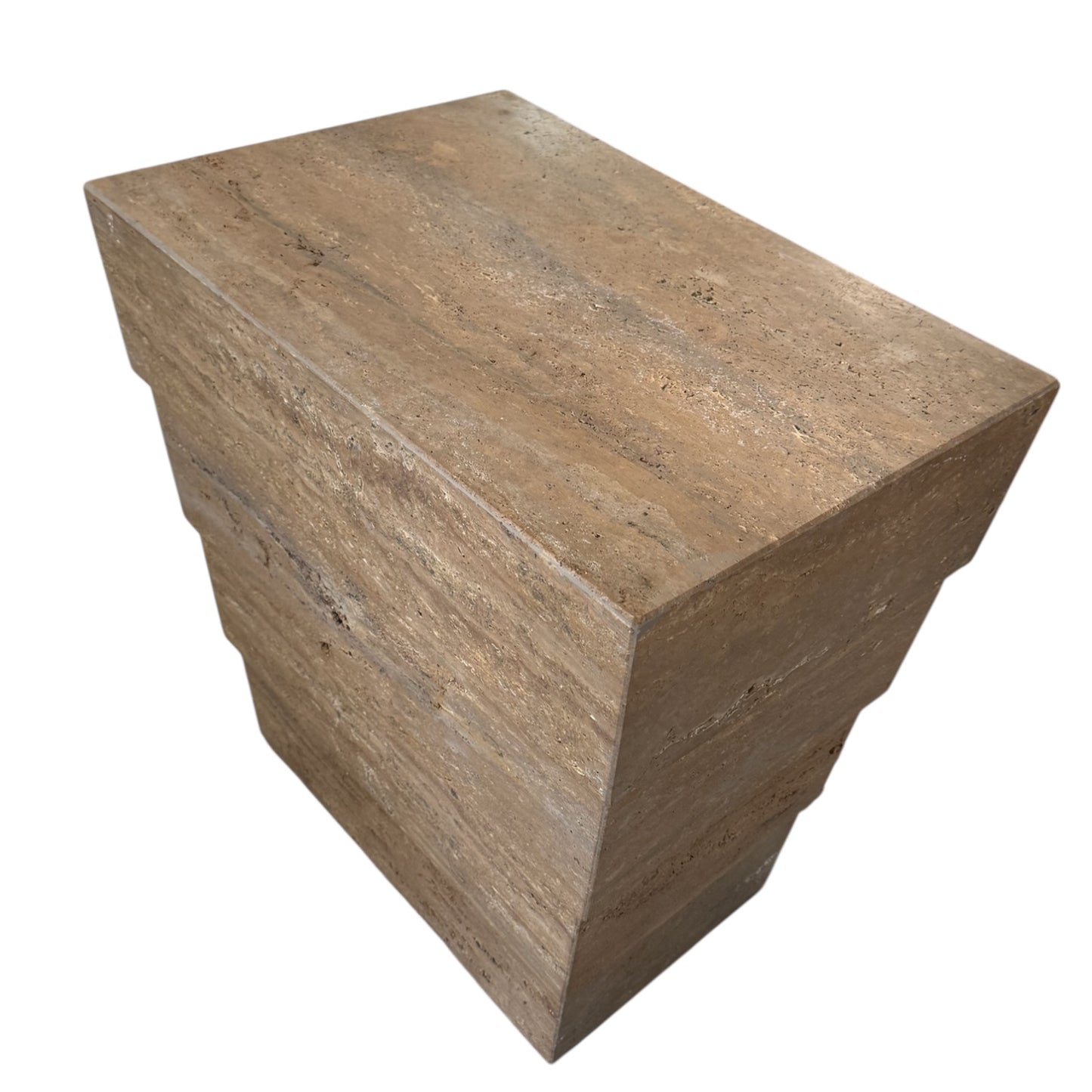 Travertine 4 Tier Table Pedestal - Dark