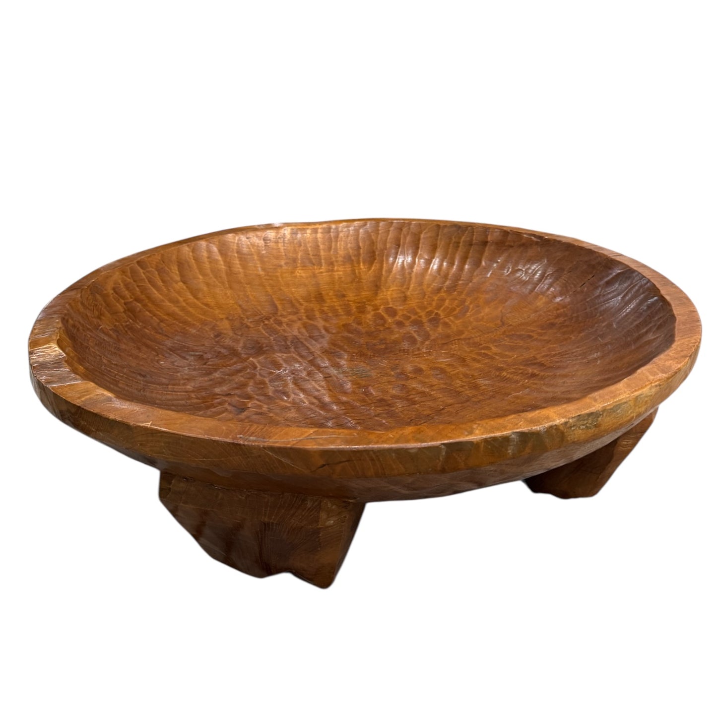 Oversized Brutalist Wood Bowl