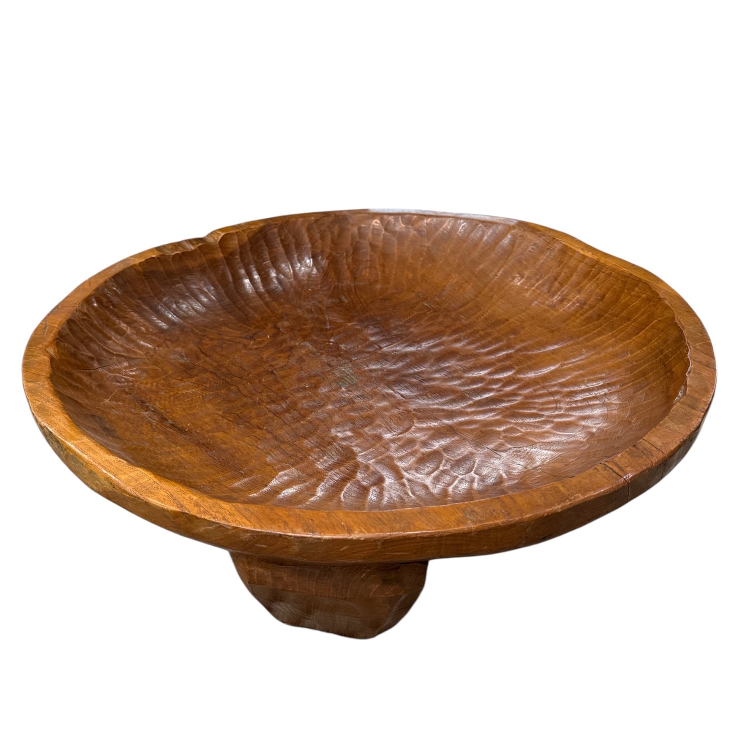 Oversized Brutalist Wood Bowl