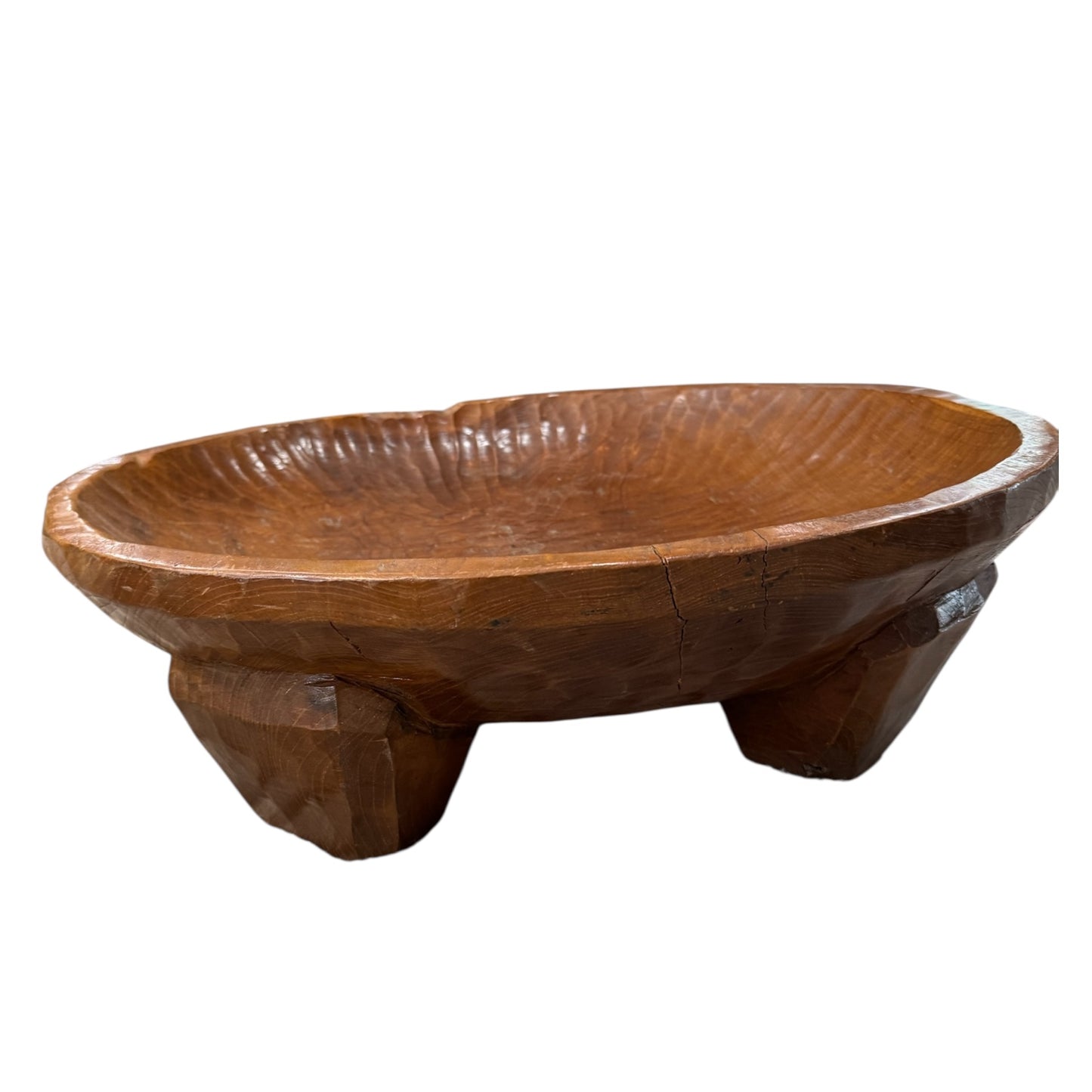 Oversized Brutalist Wood Bowl