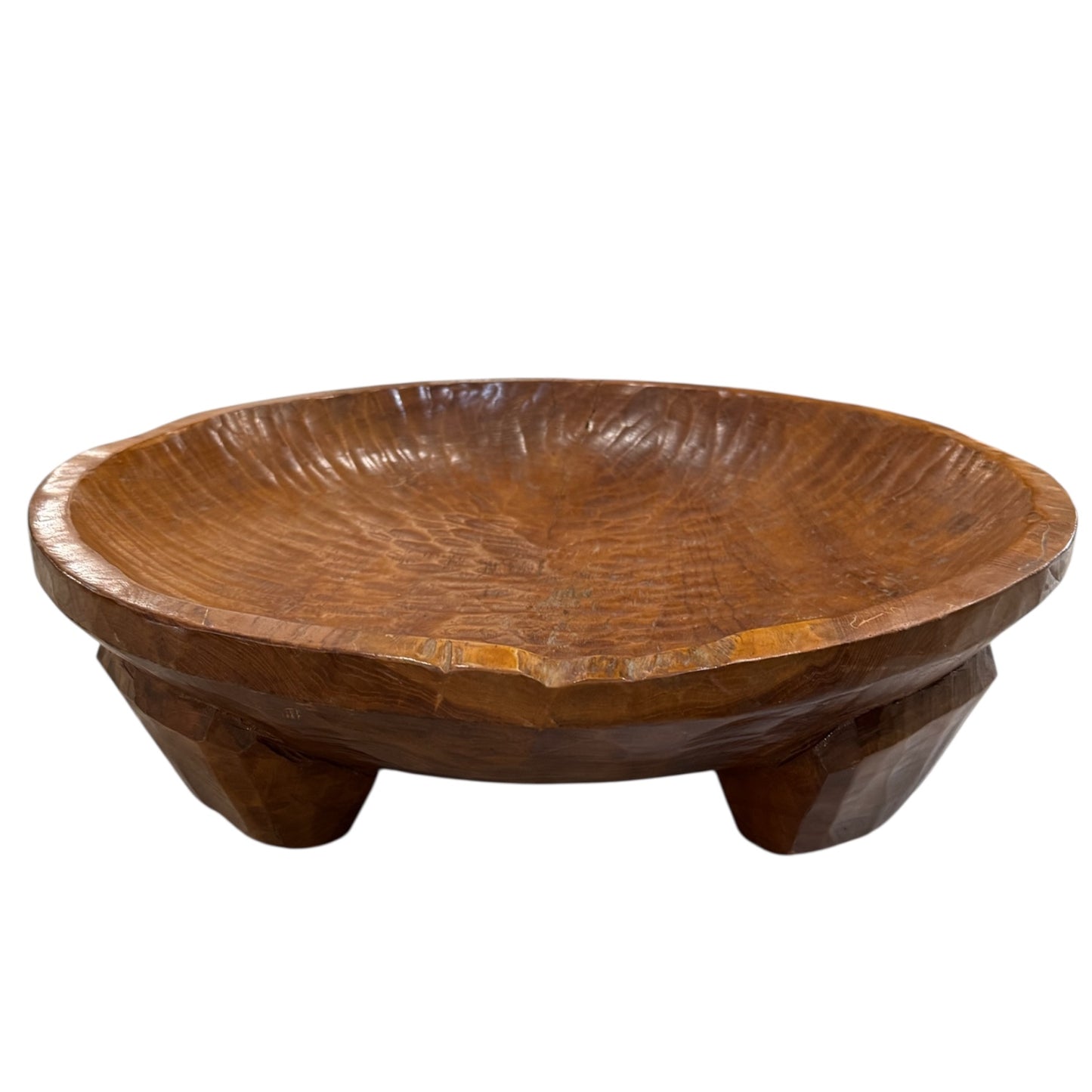 Oversized Brutalist Wood Bowl