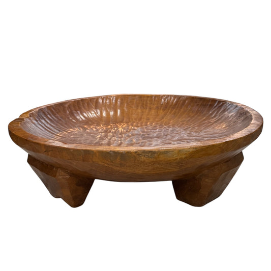 Oversized Brutalist Wood Bowl