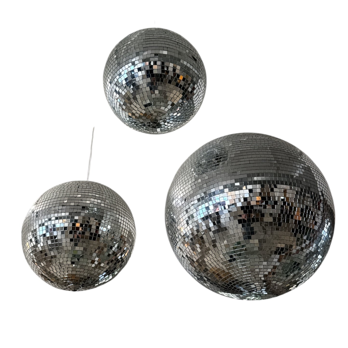 Set of Three German Vintage Disco Balls