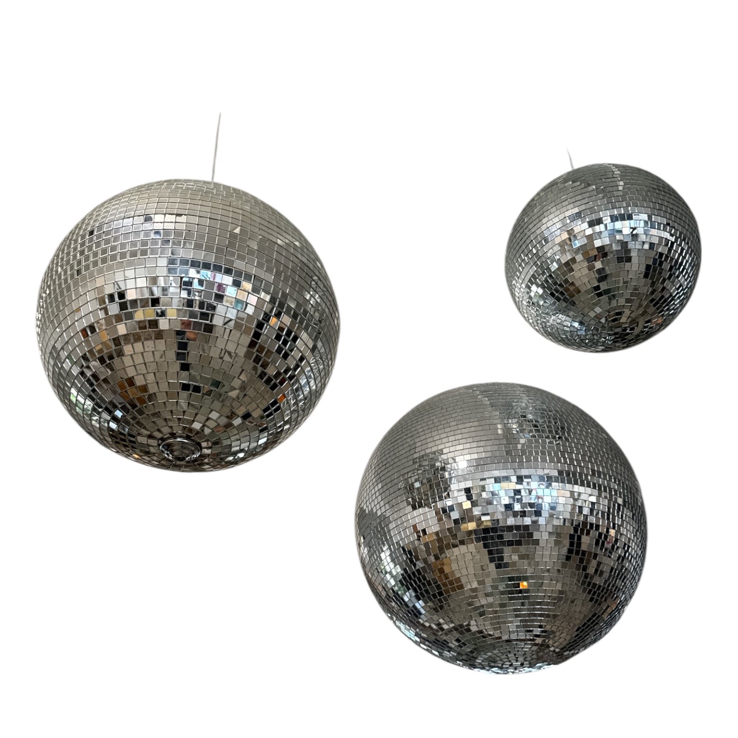 Set of Three German Vintage Disco Balls