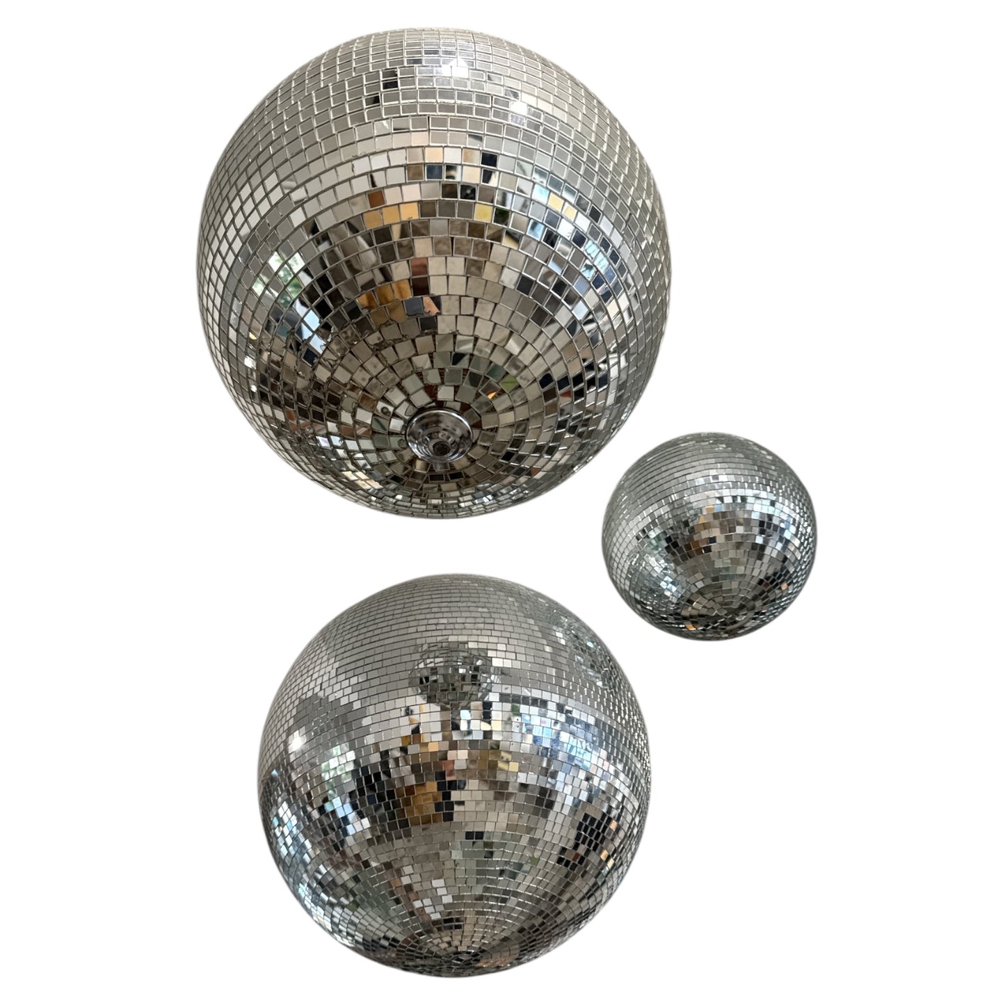Set of Three German Vintage Disco Balls
