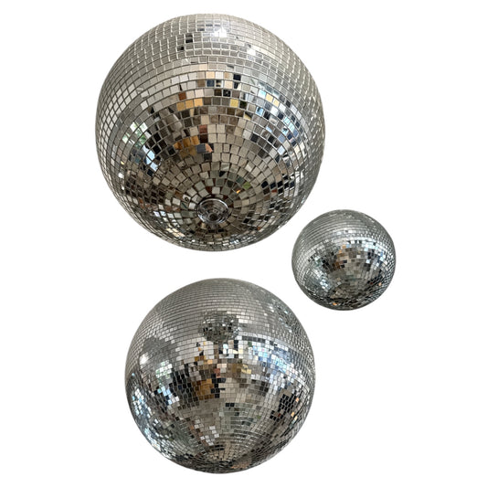 Set of Three German Vintage Disco Balls