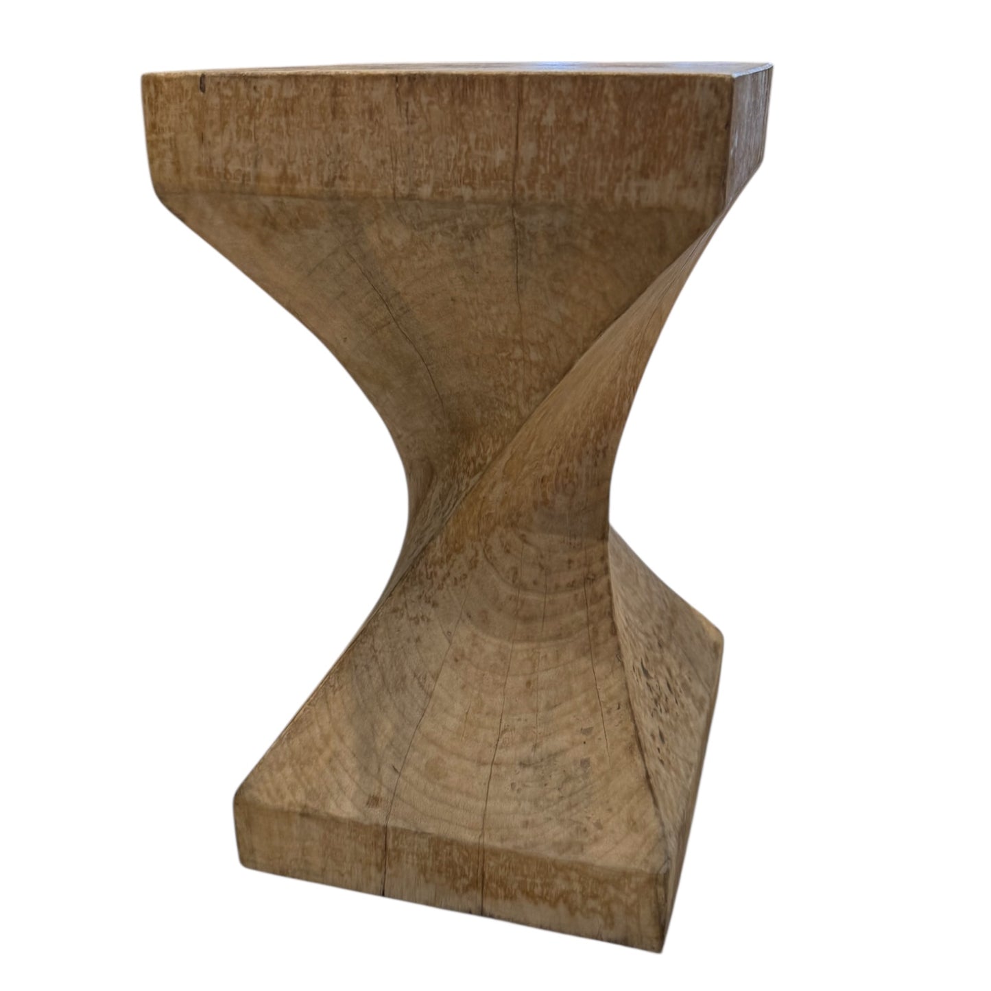Vintage Twisted Teak Side Table/ Stool