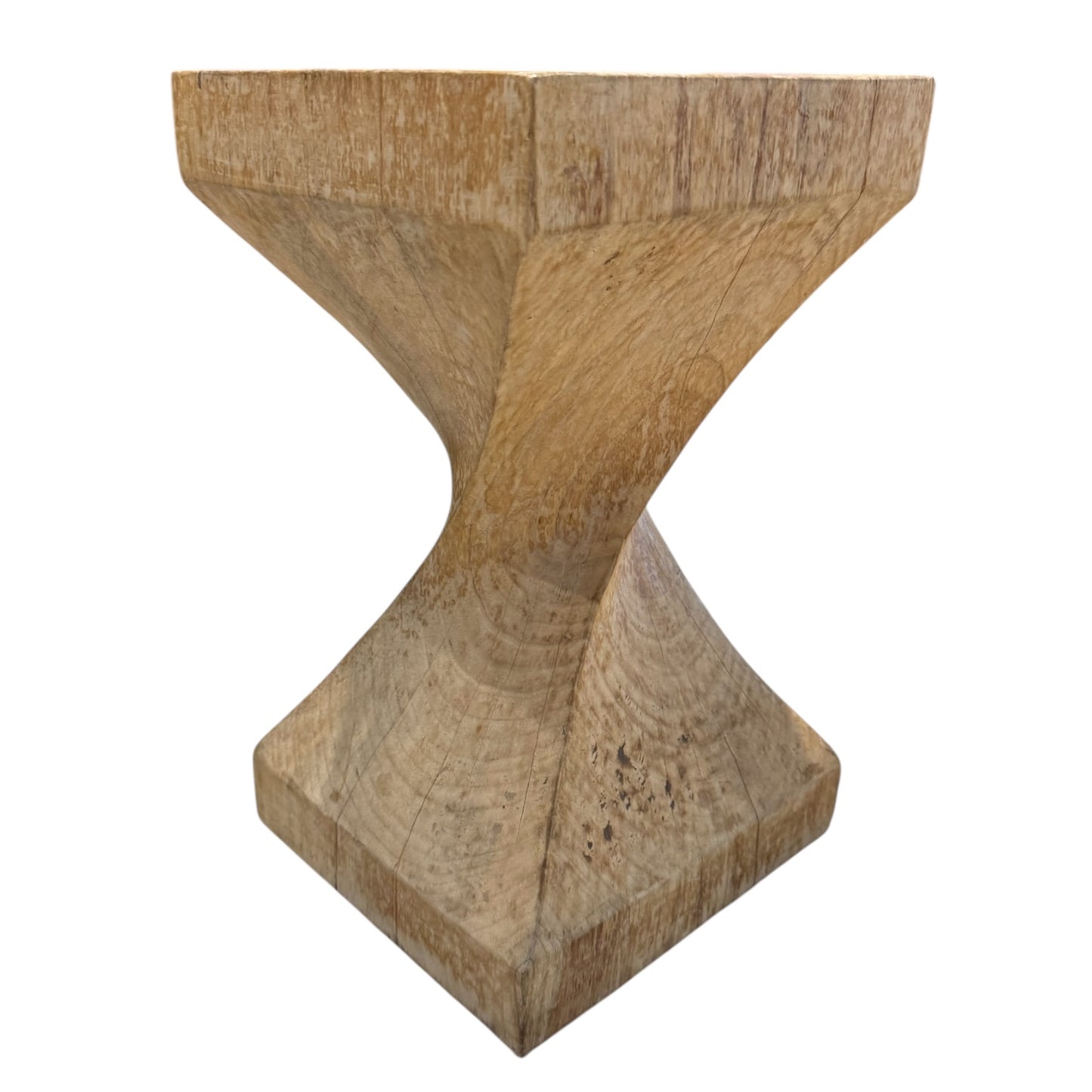 Vintage Twisted Teak Side Table/ Stool