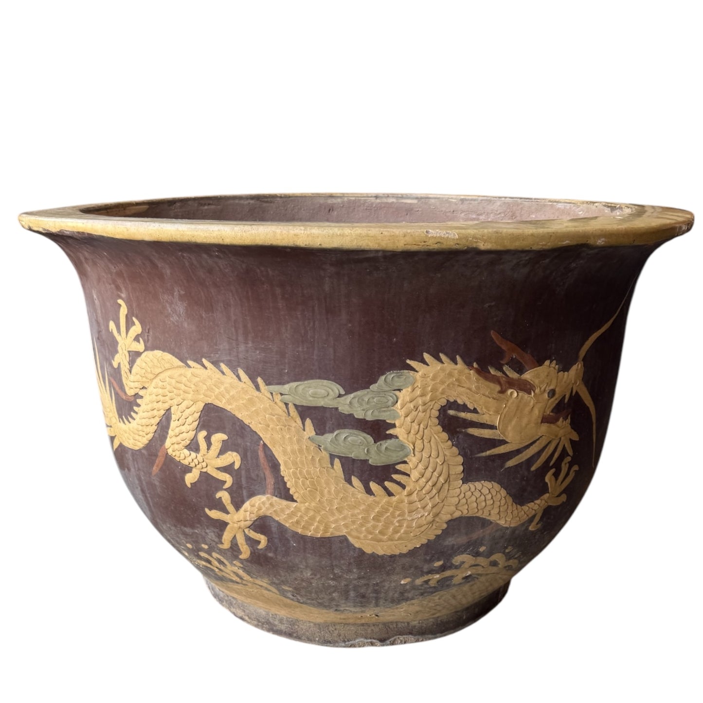 Set of Two Oversized Vietnamese Dragon Planters
