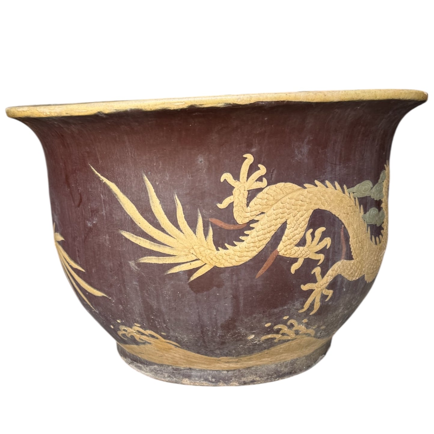 Set of Two Oversized Vietnamese Dragon Planters