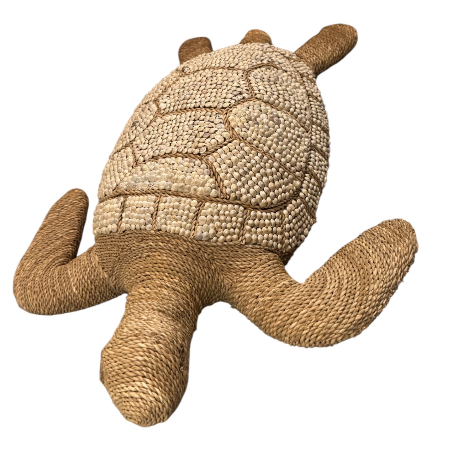 Pair of Vintage Wicker Shell Turtles