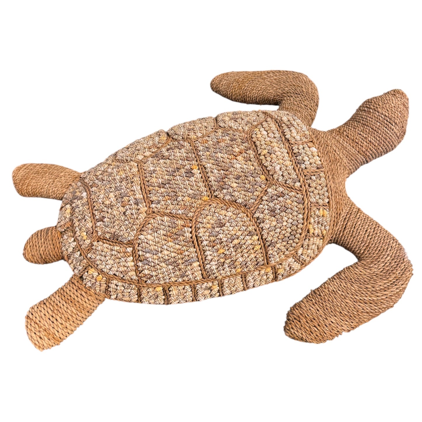 Pair of Vintage Wicker Shell Turtles