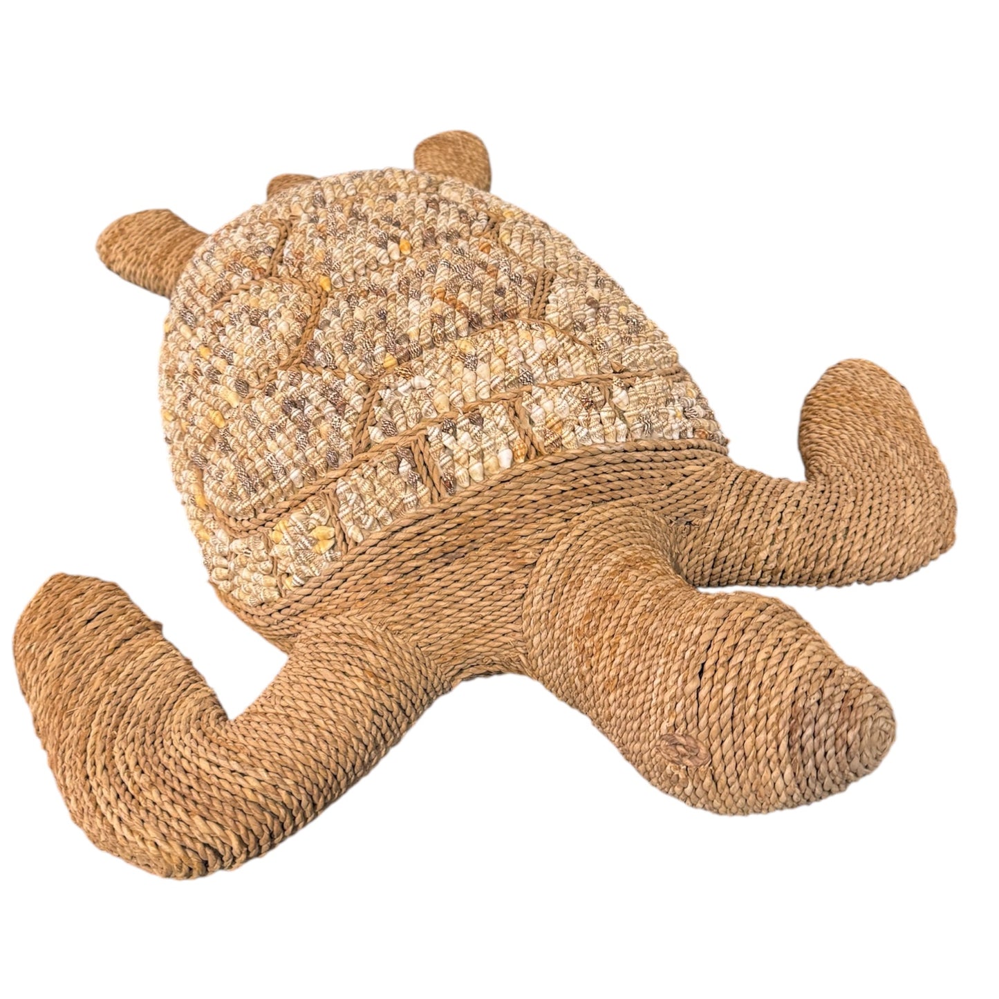 Pair of Vintage Wicker Shell Turtles