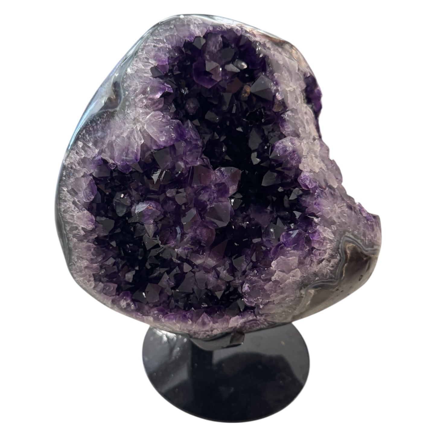 Abstract Amethyst Crystal on Metal Stand