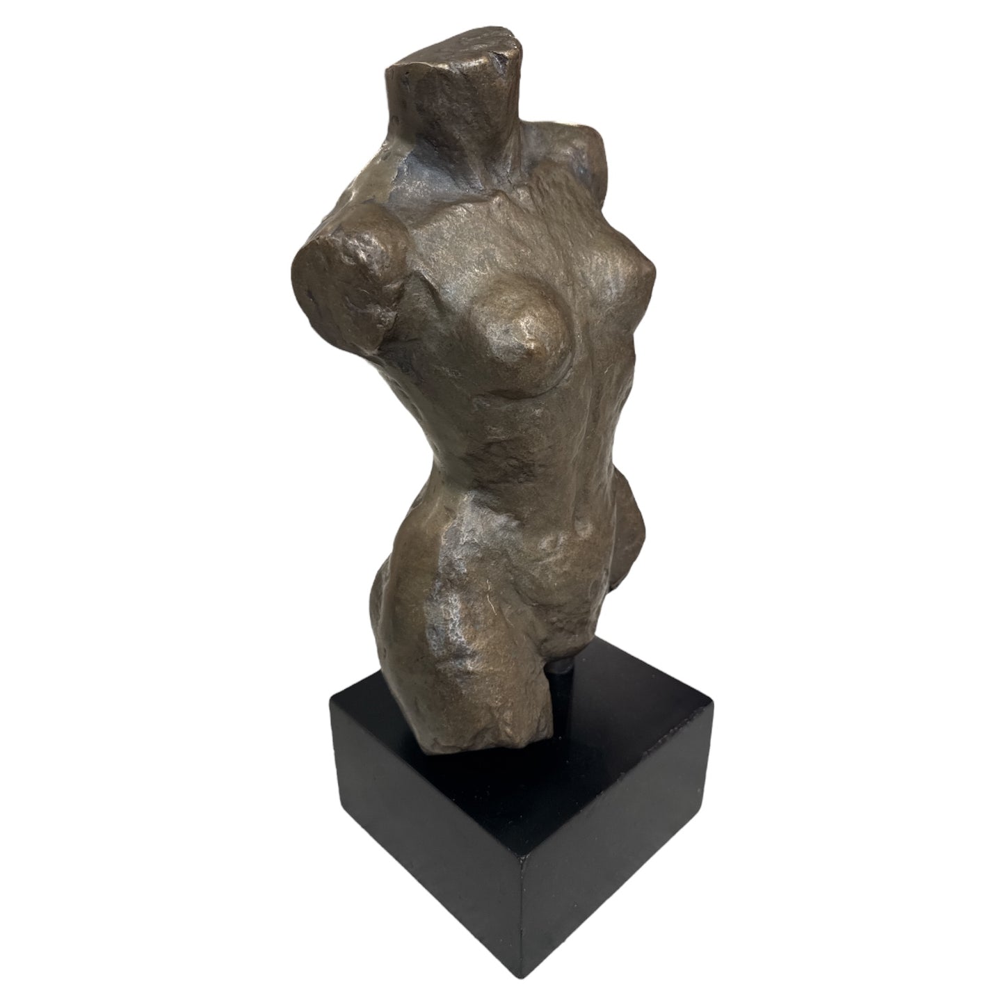 Vintage Bronze Female Bust on Wood Base