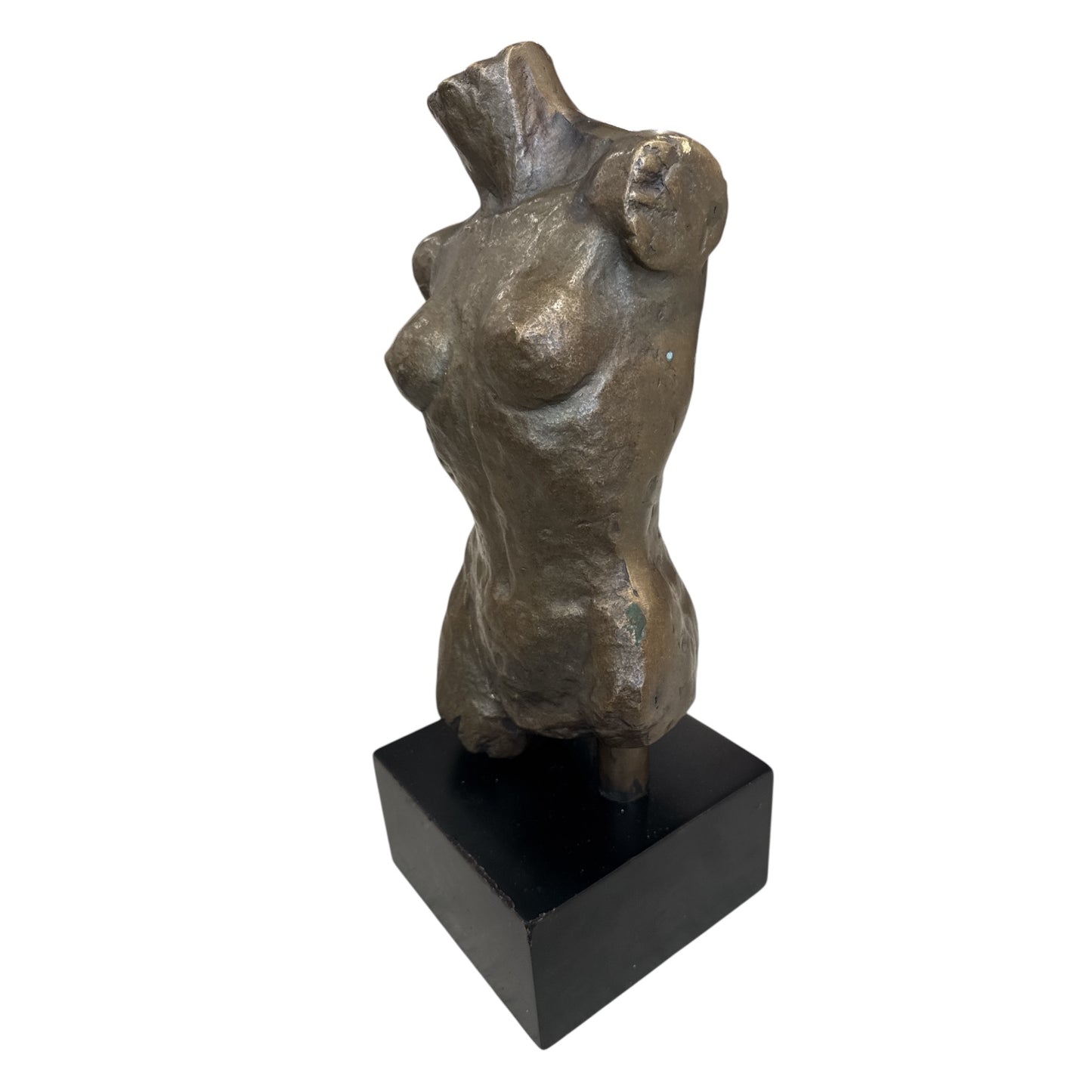 Vintage Bronze Female Bust on Wood Base