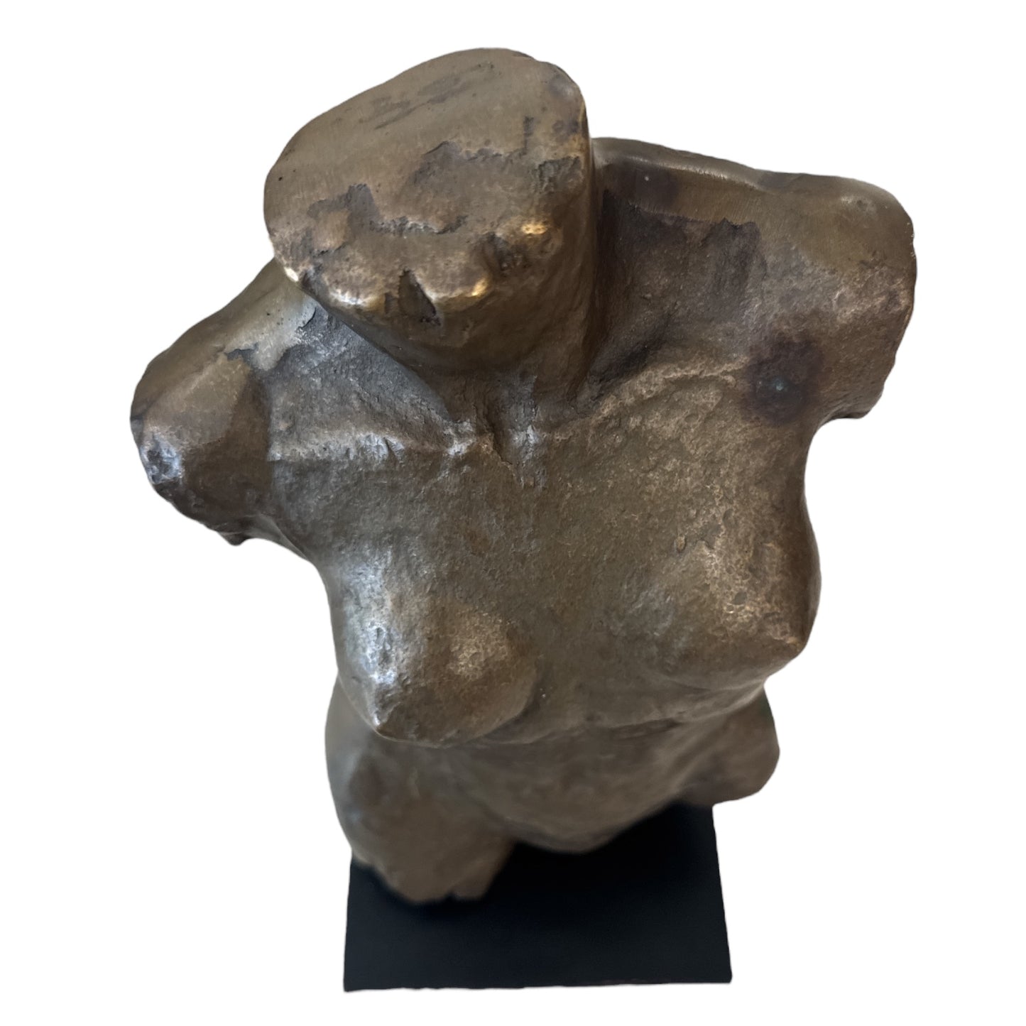 Vintage Bronze Female Bust on Wood Base