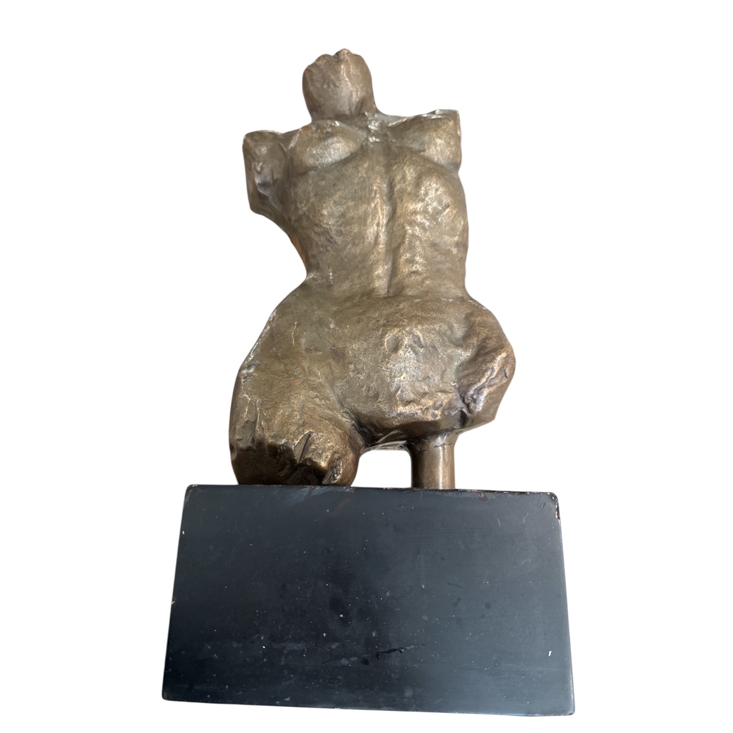 Vintage Bronze Female Bust on Wood Base