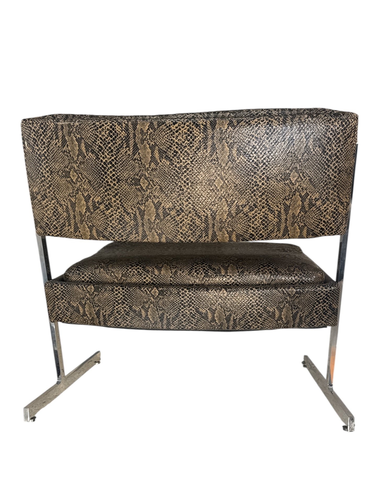 Pair of Harvey Probber Lounge Chairs in Faux Snakeskin, 1960s